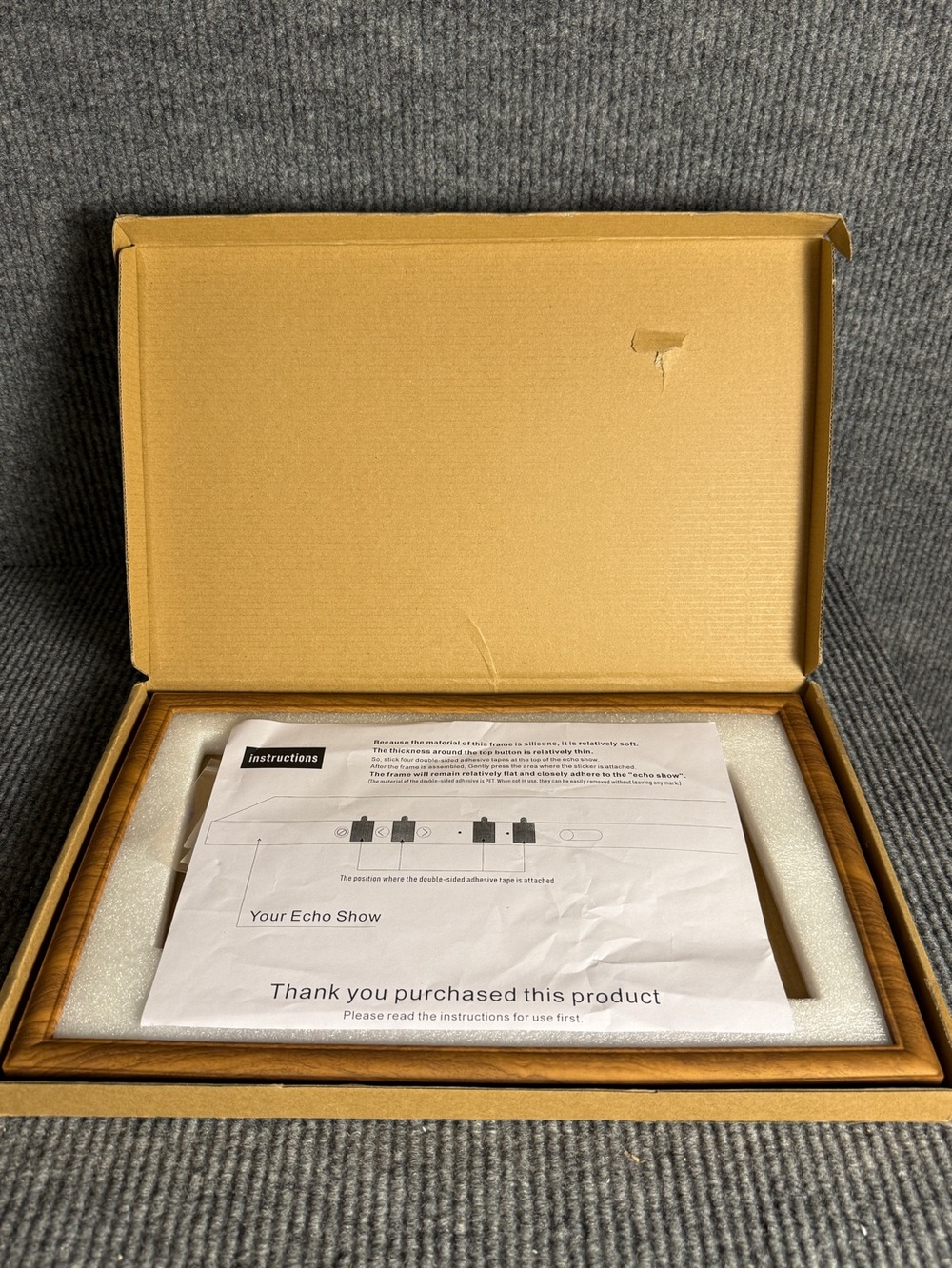 Wood-Grain Silicone Frame for Amazon Echo Show 15, New in Box